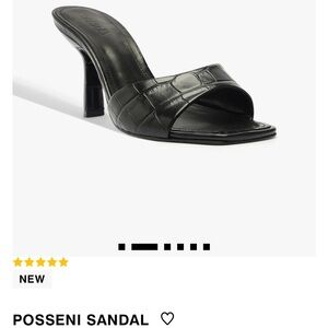 SCHUTZ Black Croc-Embossed Sandals